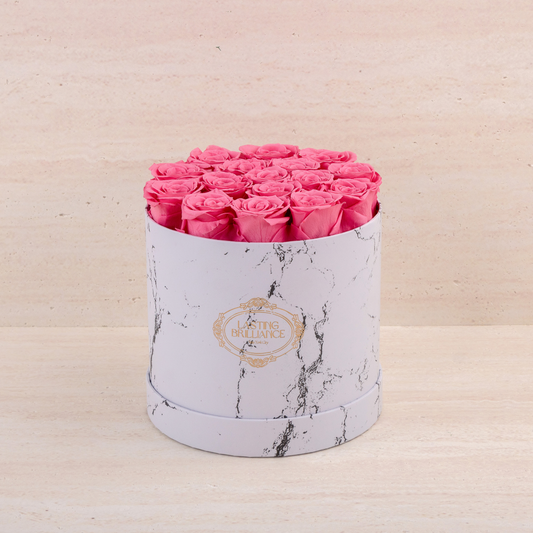 16 Roses In Marble Box