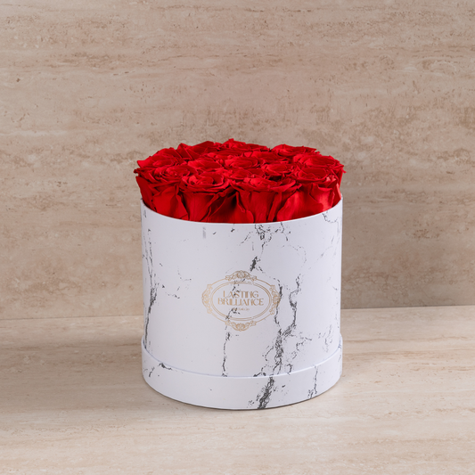 16 Roses In Marble Box