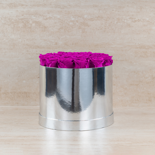 2-Dozen Roses In Chrome Box