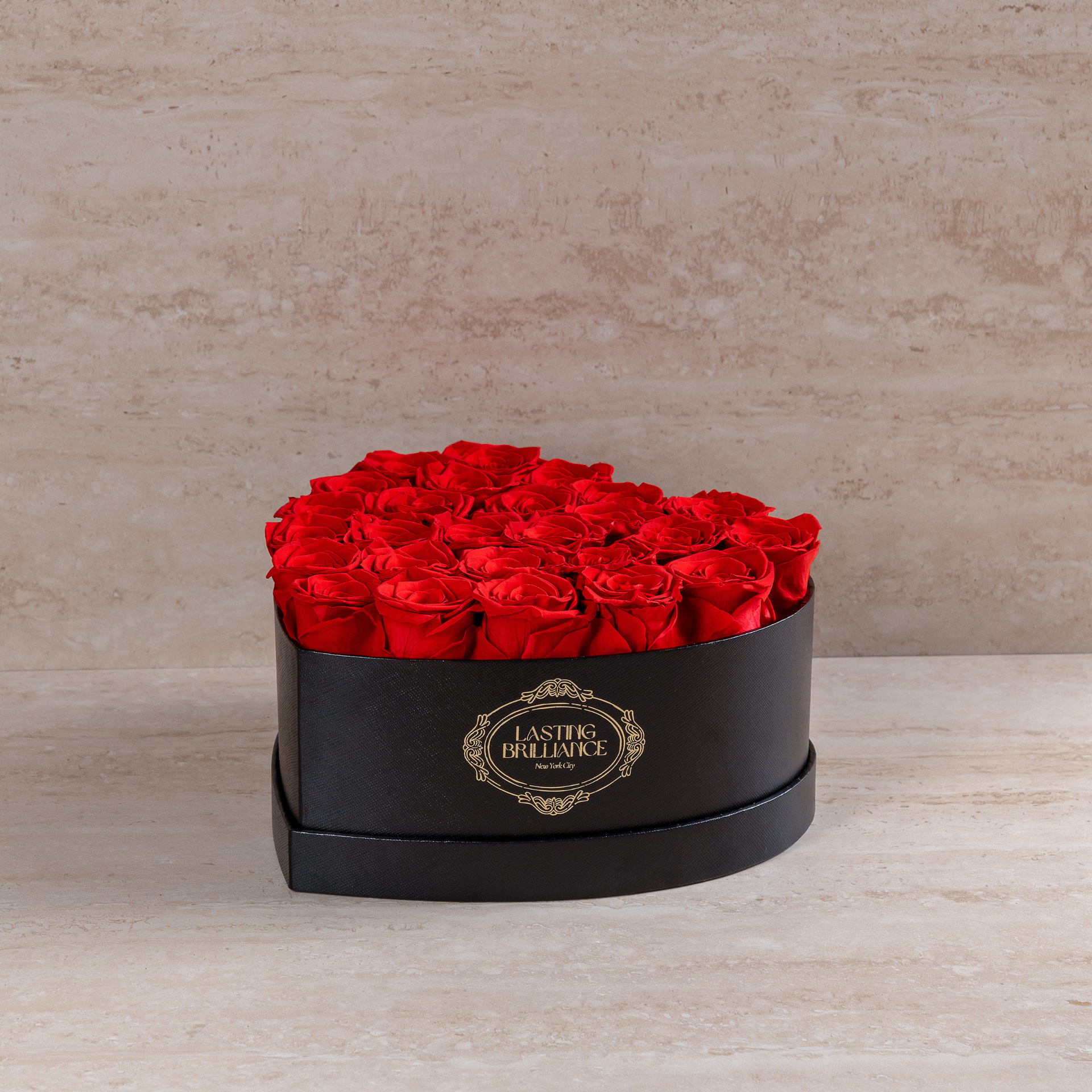 Signature Affection 2-Dozen Roses In Black Heart Box – Lasting