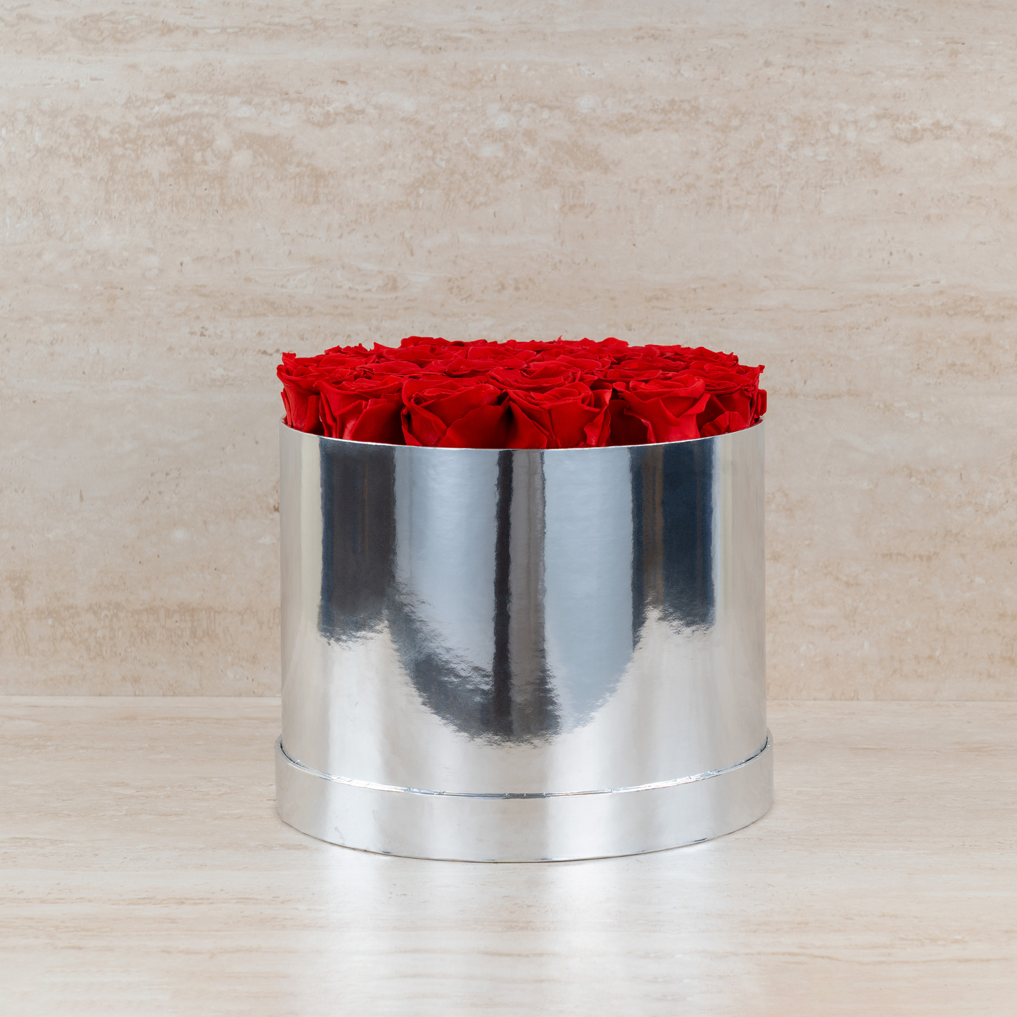 2-Dozen Roses In Chrome Box