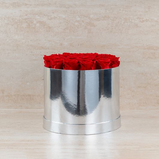 2-Dozen Roses In Chrome Box